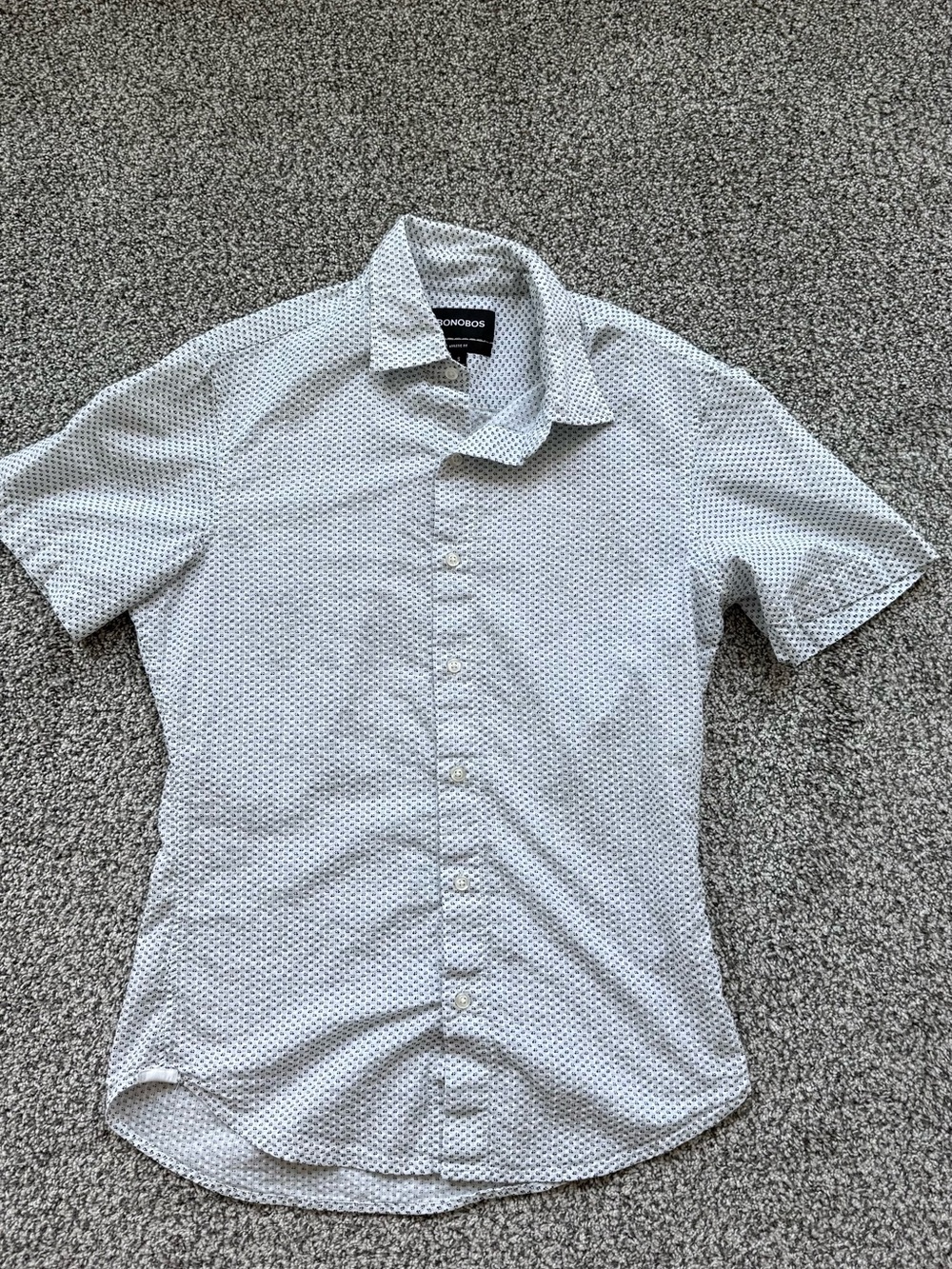 Bonobos White Short-Sleeve Button-Up with Micro Dot Print
